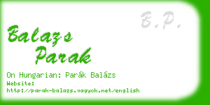 balazs parak business card